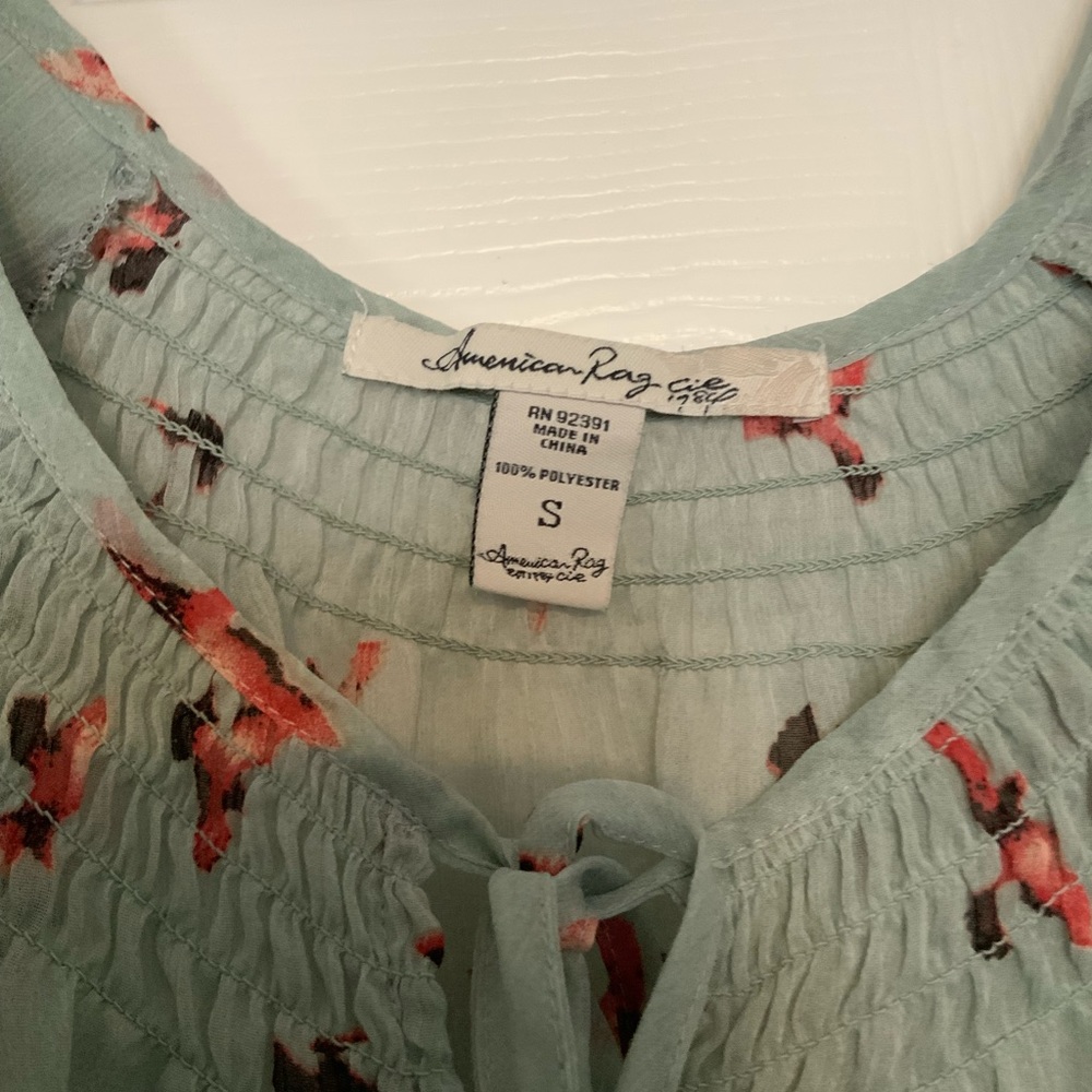 Bird Pattern Polyester Blouse American Rag - image 2